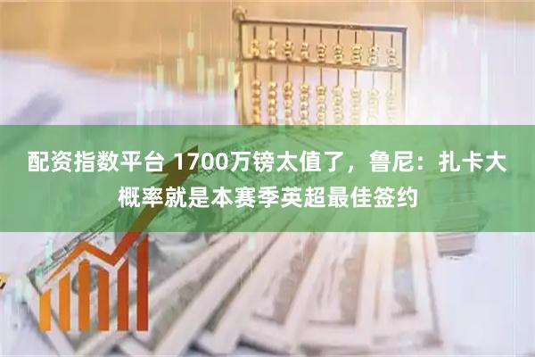 配资指数平台 1700万镑太值了，鲁尼：扎卡大概率就是本赛季英超最佳签约
